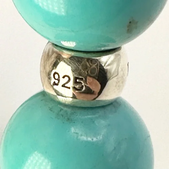 Lagos Turquoise Silver Station Bead Bracelet - Picture 6 of 7